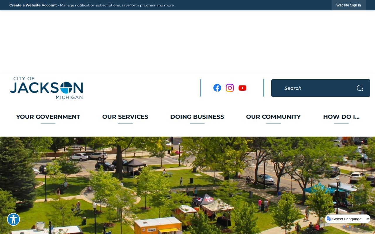 Jackson Police Department official webpage capture