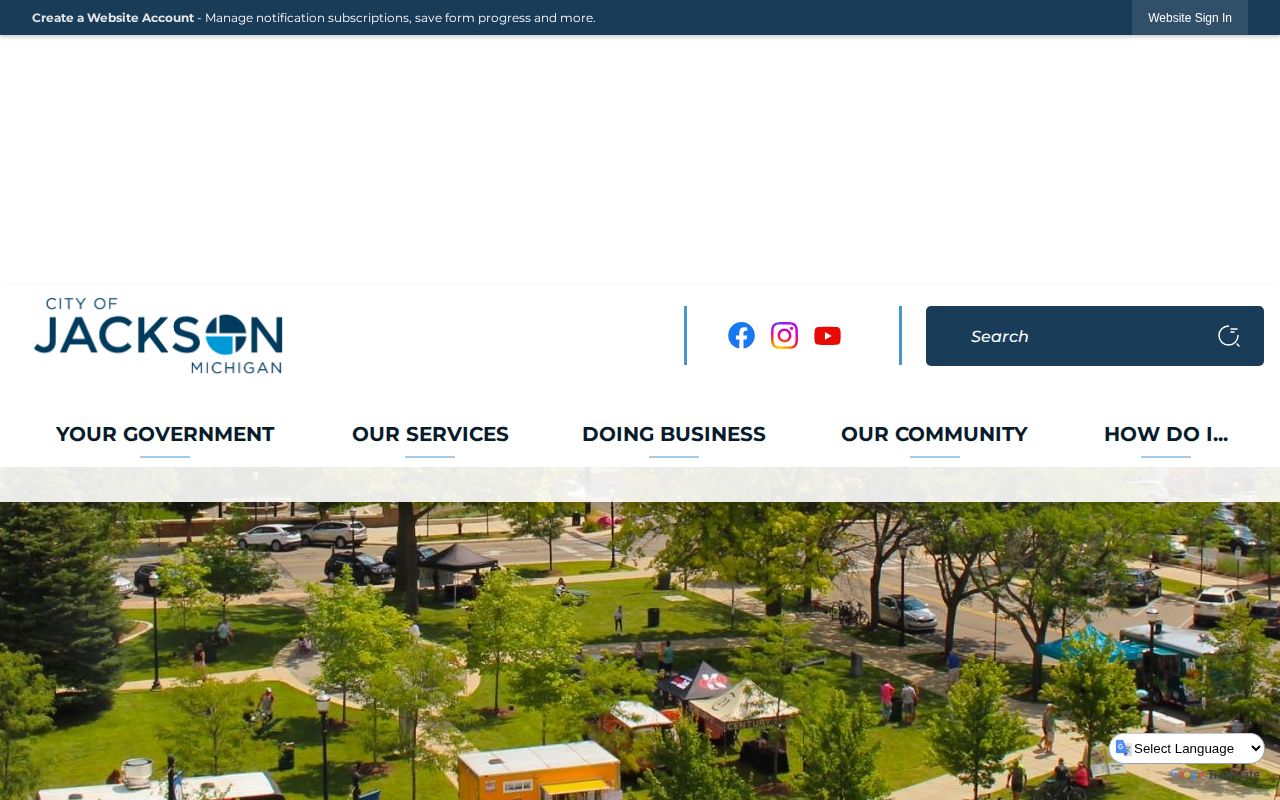 City of Jackson crime statistics official webpage capture